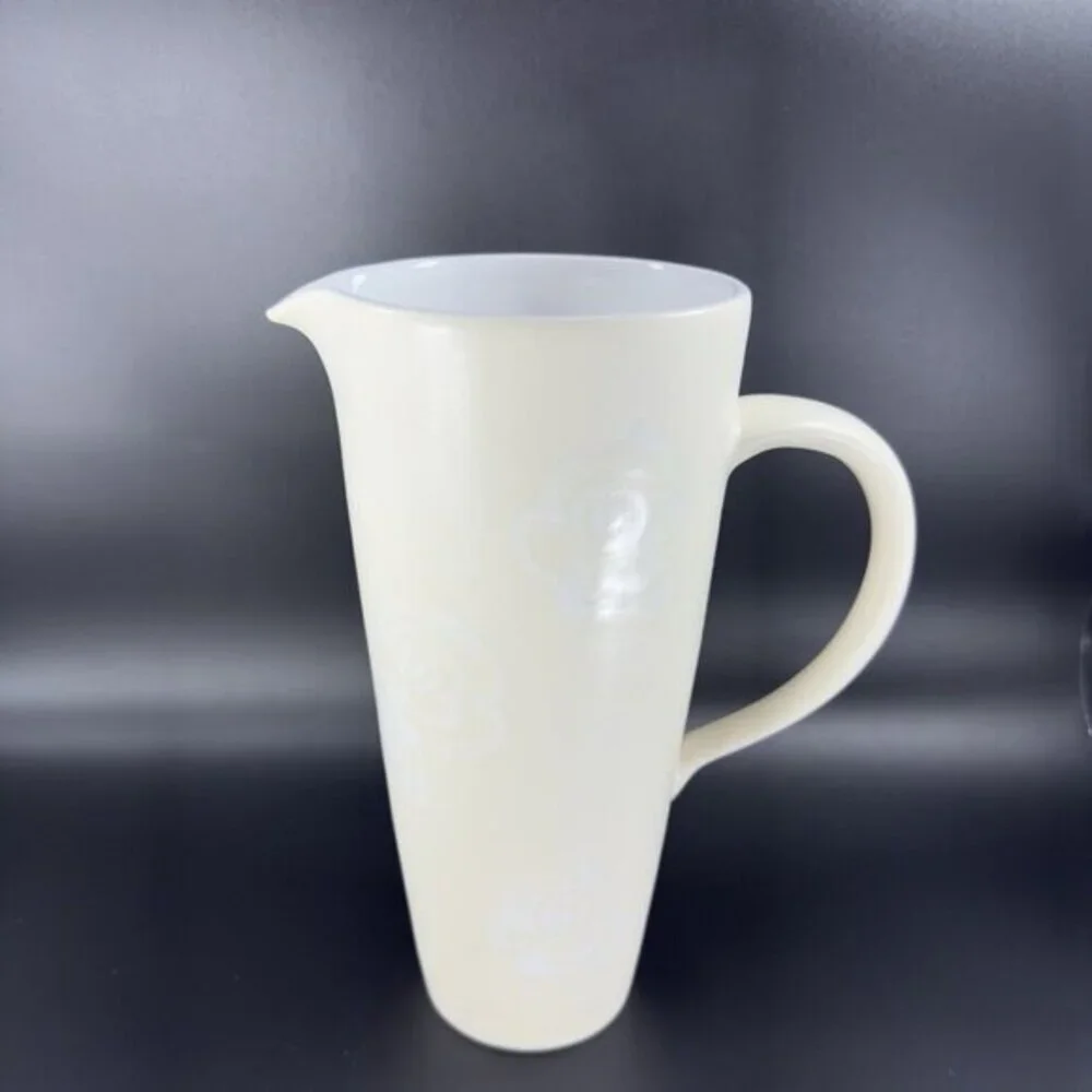 Faria and Bento‎ The White Rose Collection Tall Pitcher Carafe Ceramic Portugal